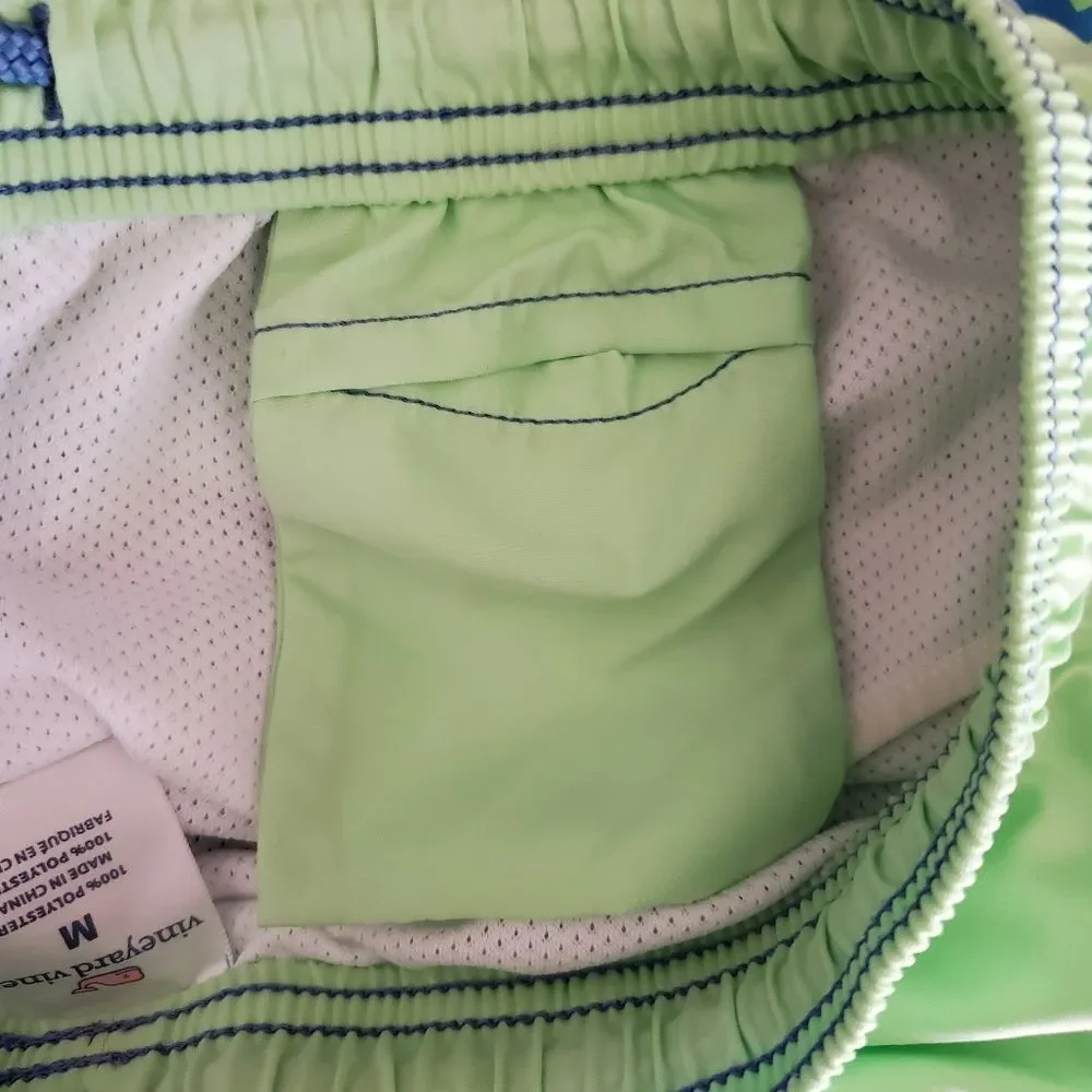 Vineyard Vines Sea of Turtles Bungalow Swim Trunks Blue Green Men’s M
